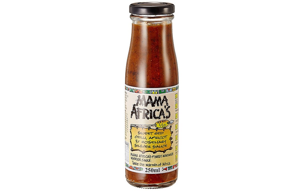 Mama Africa's Sweet Red Chilli, Apricot & Rosemary Simmer Sauce   Glass Bottle  250 millilitre